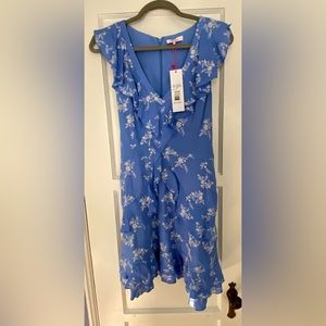 Parker ruffle and back tie mini dress. New with tags and very adorable.